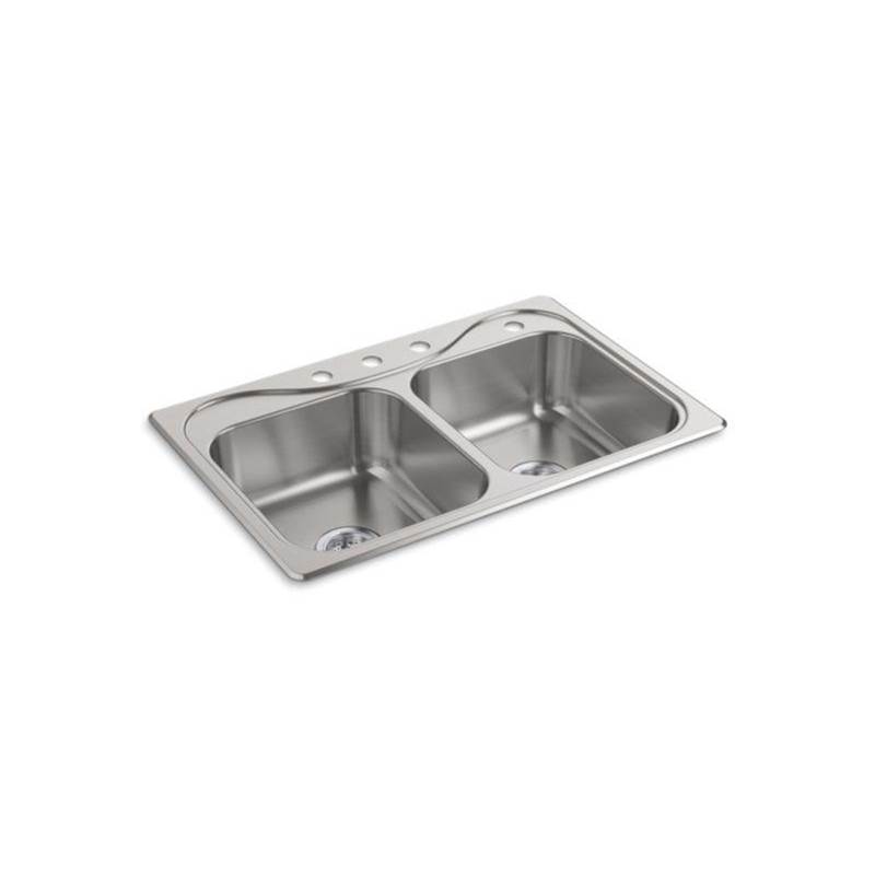 Sterling Plumbing Southhaven® Top-Mount Double-Equal Kitchen Sink, 33'' x 22'' x 8'' - 40 pack