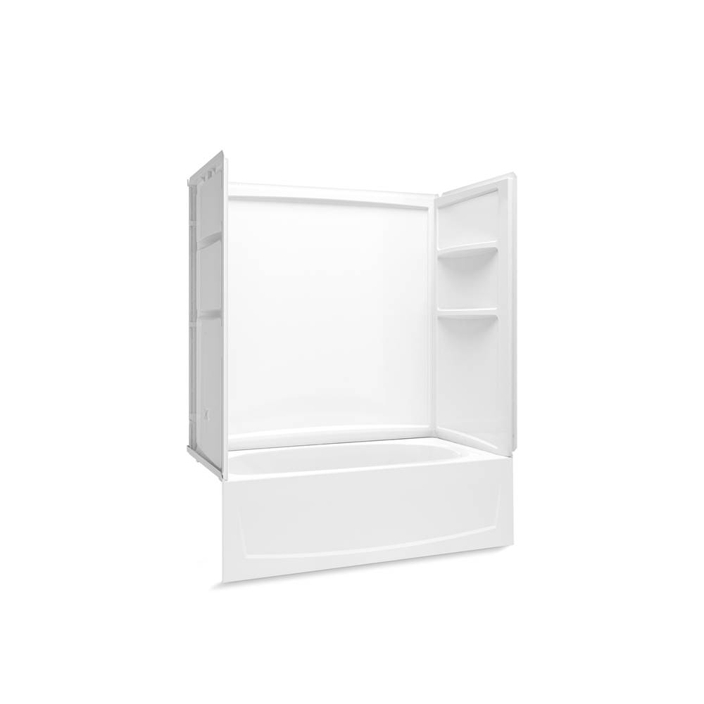 Sterling Plumbing Performa 2 60 in. X 29 in. Above-Floor-Drain Vikrell Bath/Shower With Aging In Place Backerboards with Right Drain