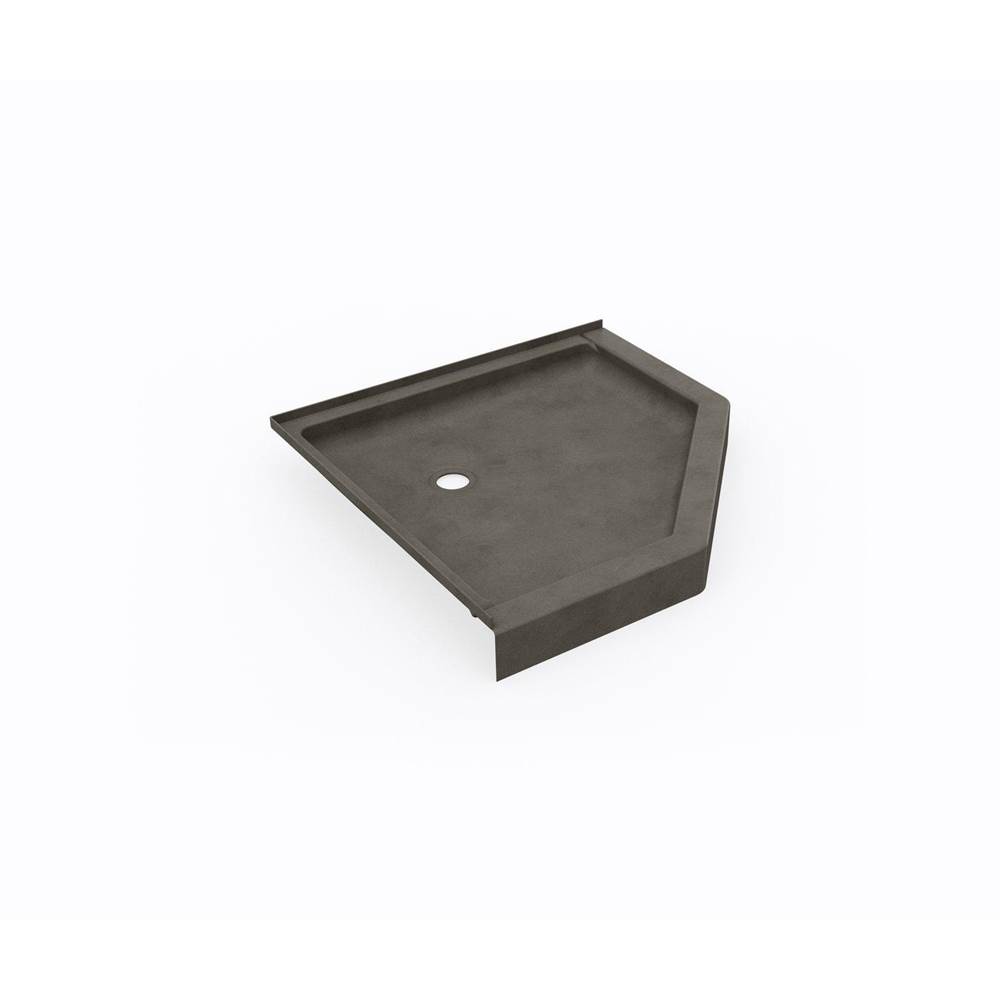 Swan SS-38NEO 38 x 38 Swanstone® Corner Shower Pan with Center Drain Charcoal Gray