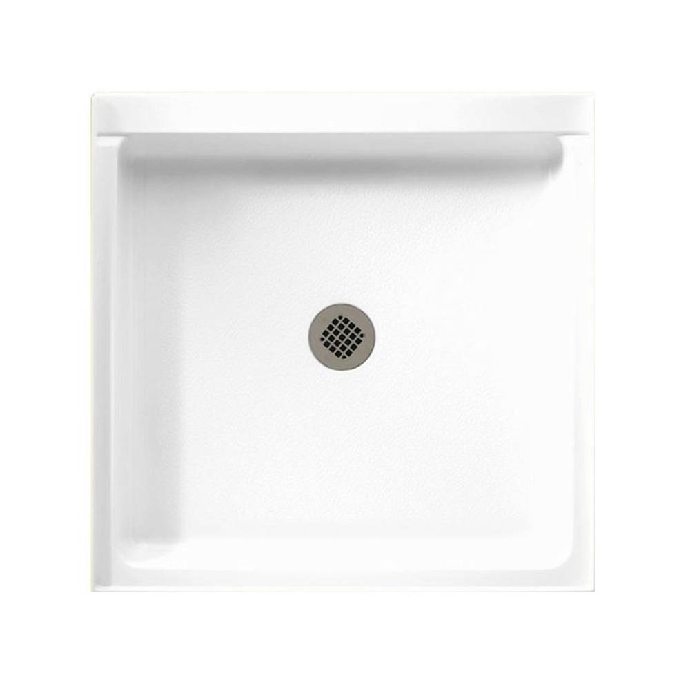 Swan SS-4242 42 x 42 Swanstone Alcove Shower Pan with Center Drain Charcoal Gray
