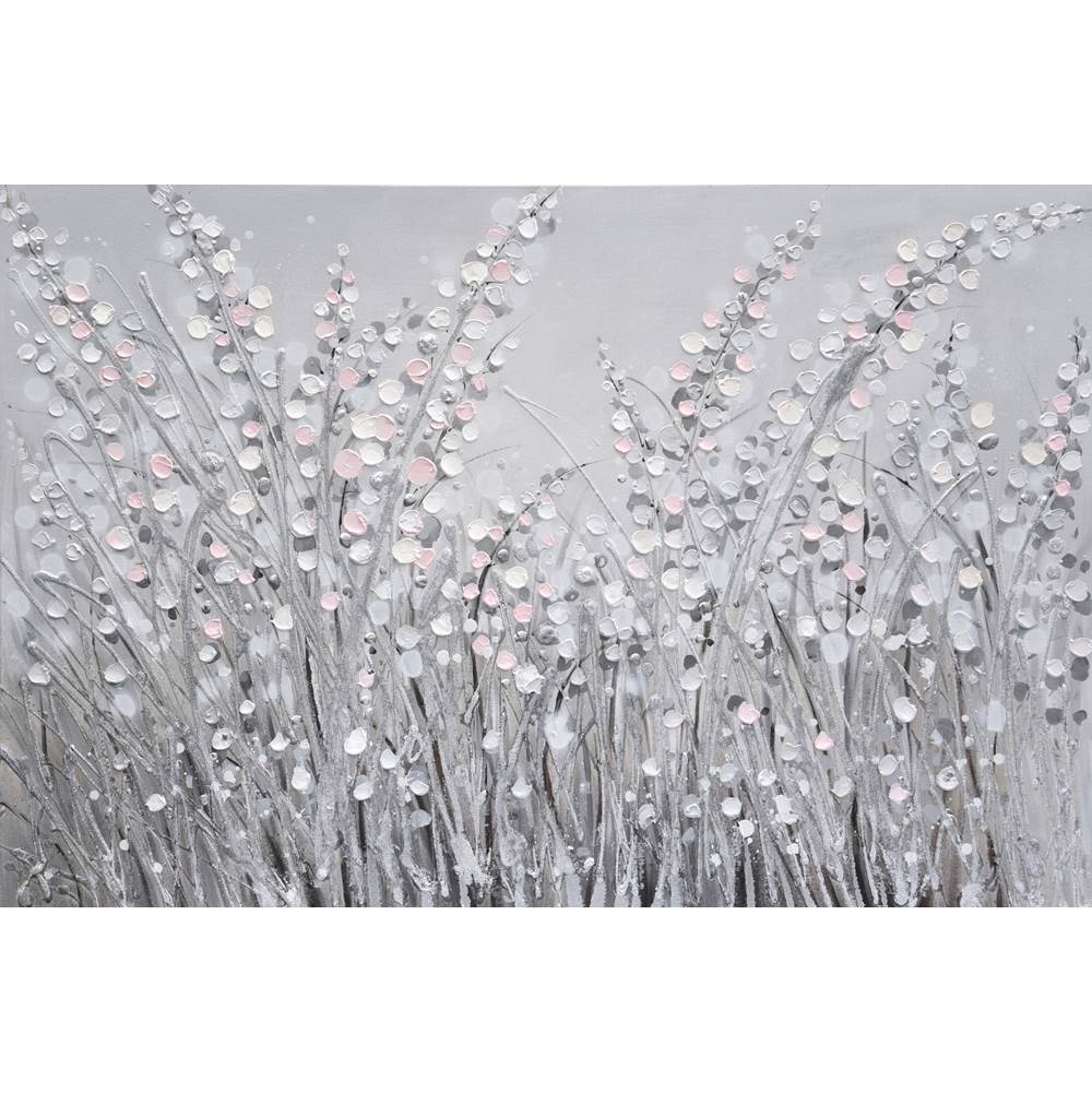 Varaluz Pampas Pink, White and Grey Abstract Floral Wall Art