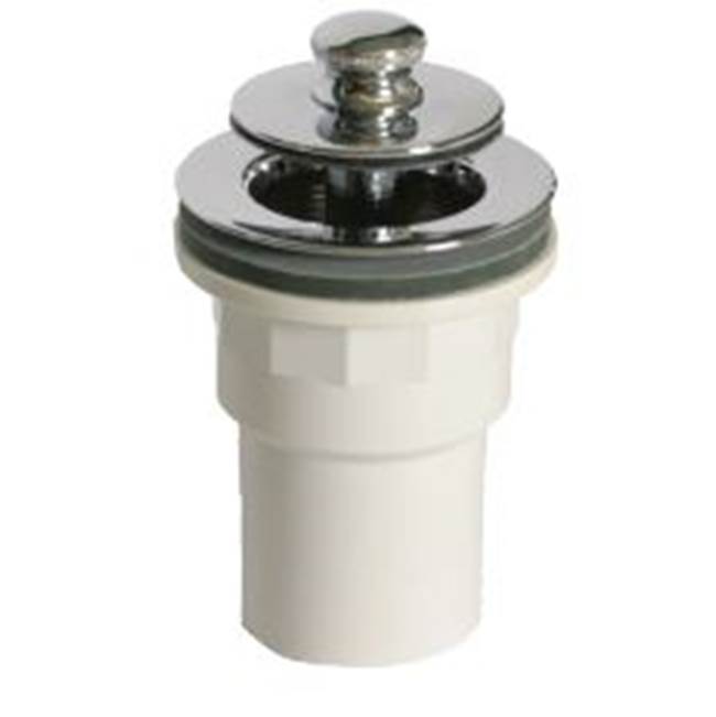 Watco Manufacturing PRESFLO Tub Closure w/Spigot Adapter, Sch 40 PVC PVC, Chrome Plated, Brs Stopper Assy (CP only)
