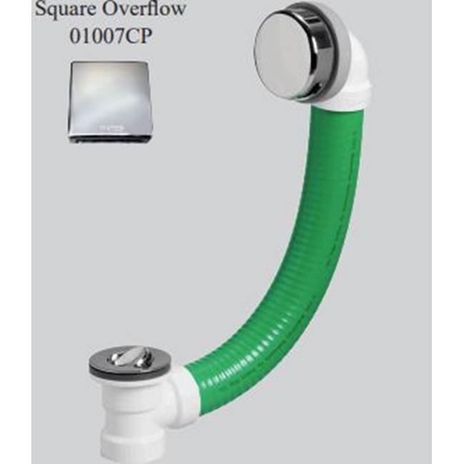 Watco Manufacturing Watcoflex Presflo 35.0-In. Flexible Tubing Sch 40 Pvc Chrome Plated No Weld Overflow Elbow